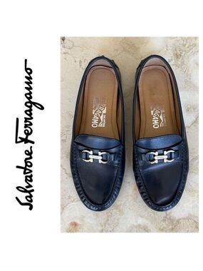 Salvatore Ferragamo Leather Driver with Gancini Ornament